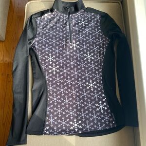 Hot Chillys Women’s Mid-Weight Base Layer Top Black Quarter Zip Top NEW Small